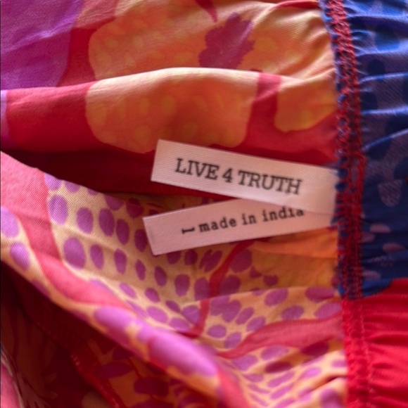 Live 4 Truth Vibrant Orange Red and Blue Wide Palazzos Leg with Split Sides - Picture 6 of 10